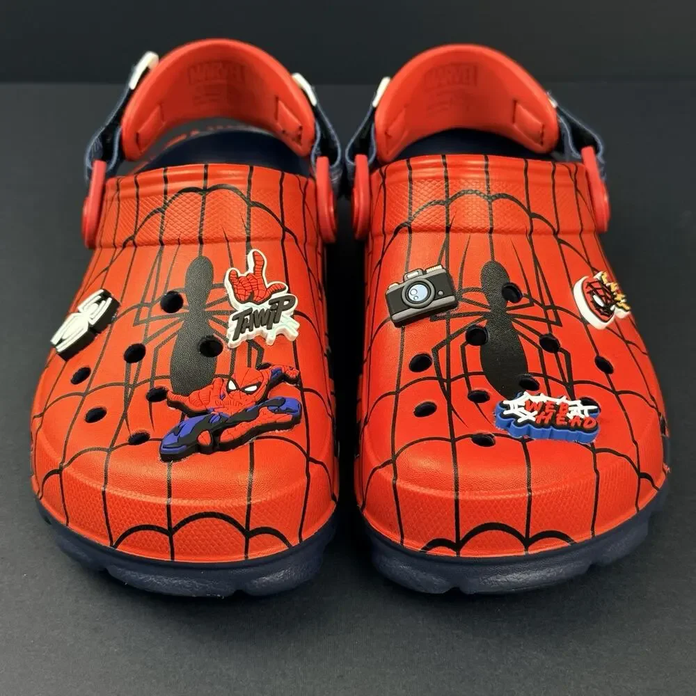 Crocs Spider-Man All-Terrain Classic Clogs Kids J4 Red Blue New No Box Marvel